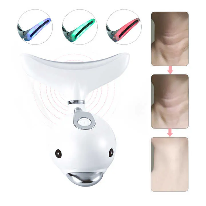 أداة تجميل الرقبة جهاز تدليك الرقبة الساخن للتجاعيد - Instrument Hot Ems Neck Massager Wrinkle
