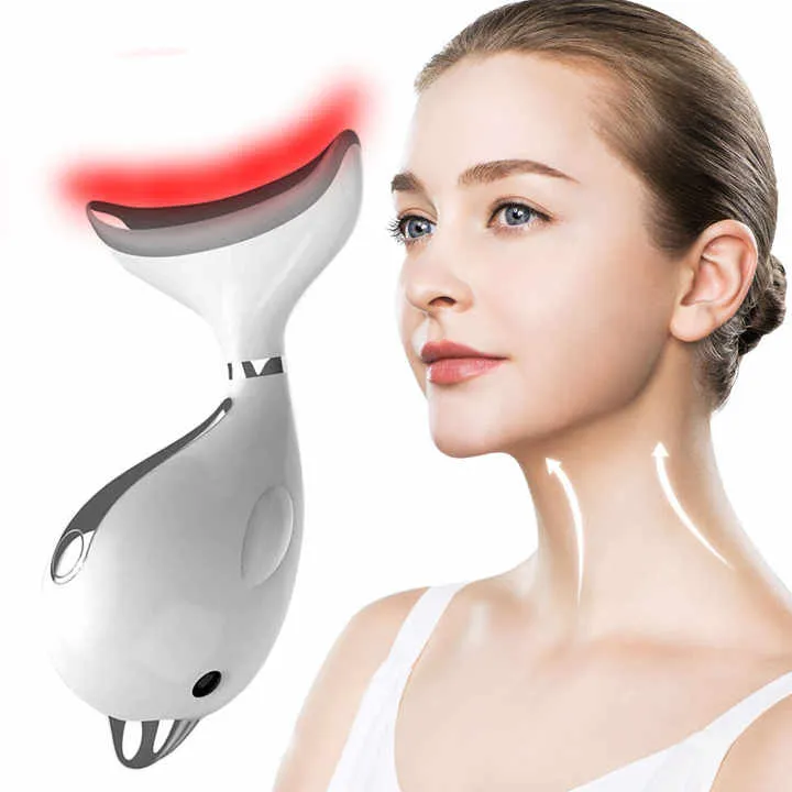 أداة تجميل الرقبة جهاز تدليك الرقبة الساخن للتجاعيد - Instrument Hot Ems Neck Massager Wrinkle