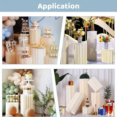 3PCS Cardboard Round Plinth | Cylinder Pedestal Wedding Flower Display Stand