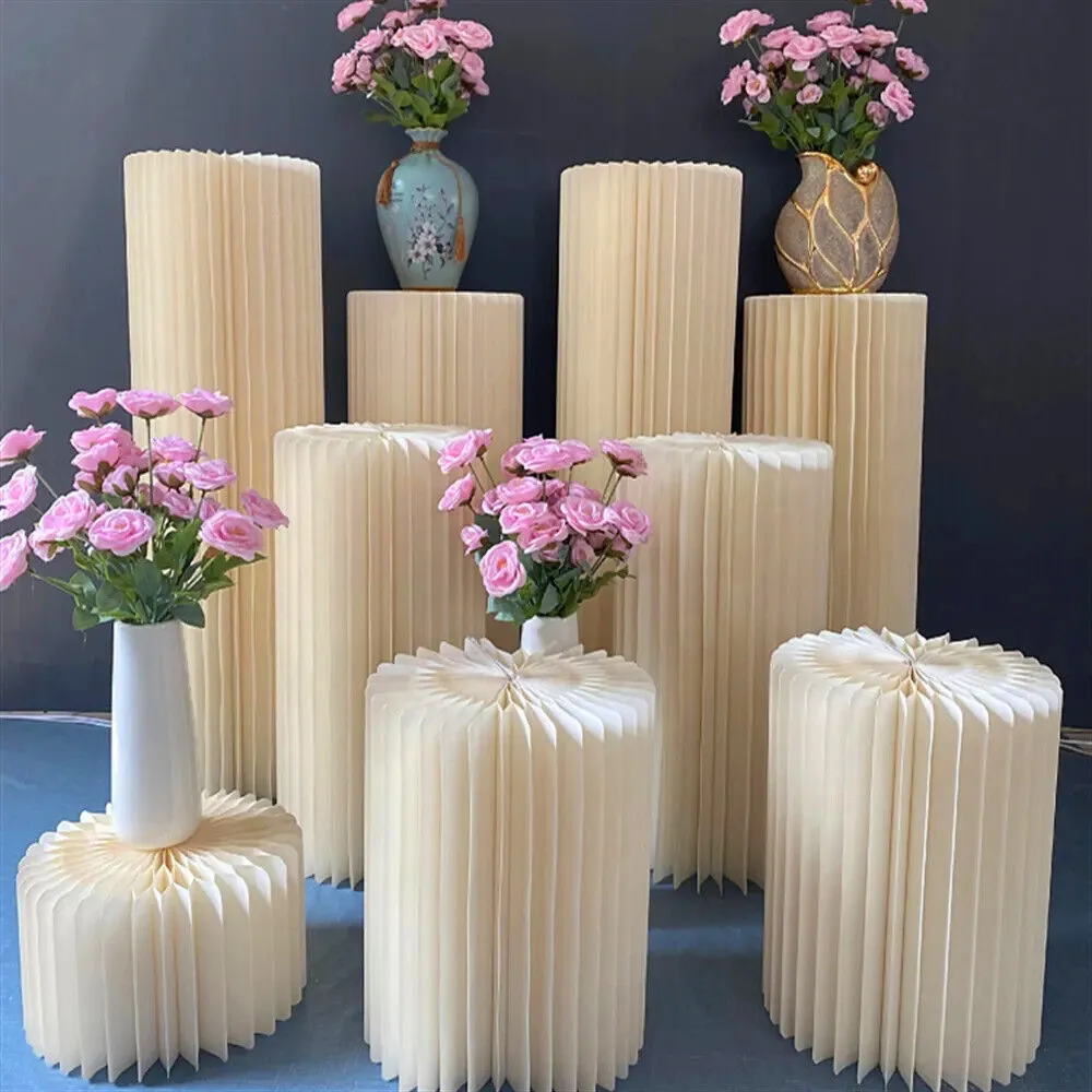 4 Hard Carboard Display Stand | Round Plinth Cylinder Pedestal | Wedding Flower