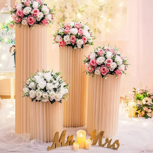 4 Hard Carboard Display Stand | Round Plinth Cylinder Pedestal | Wedding Flower
