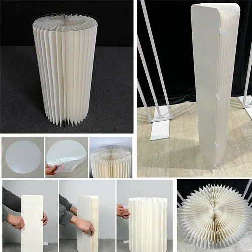 5 Hard Cardboard Display Stand | Round Plinth Cylinder Pedestal | Wedding Flower Display
