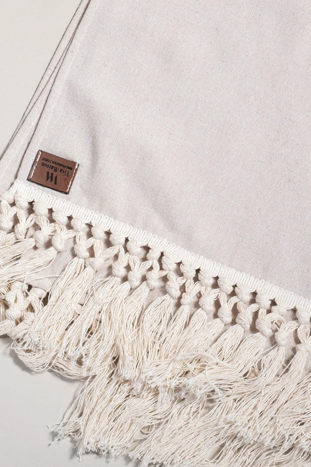 Ecru Fringed Table Runner