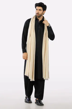 Men Off White Woolen Shawl