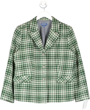 pendleton woolen mill Green Virgin Wool Single Breasted Blazer UK S