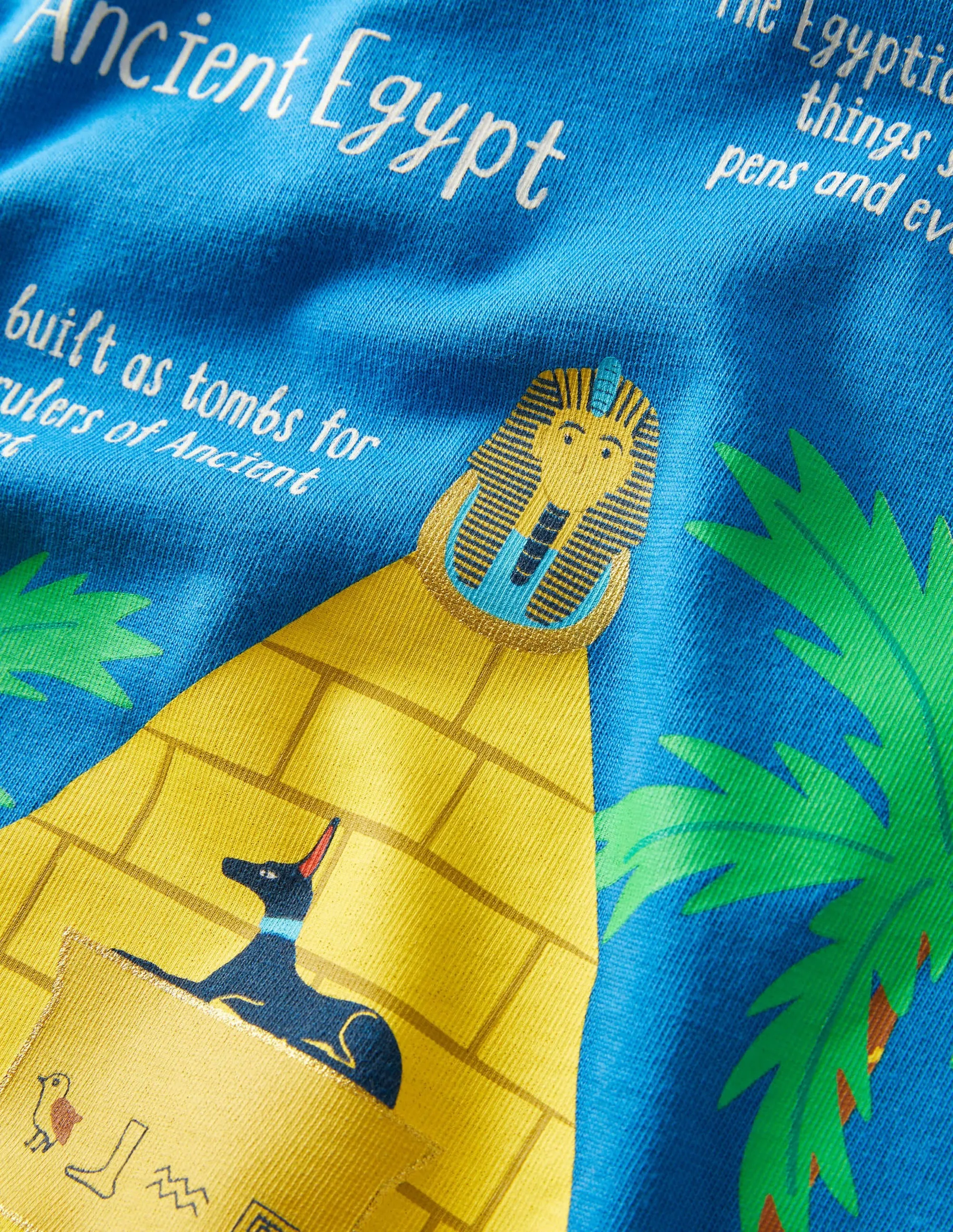 Printed History T-shirt-Bright Blue Marina Pyramid