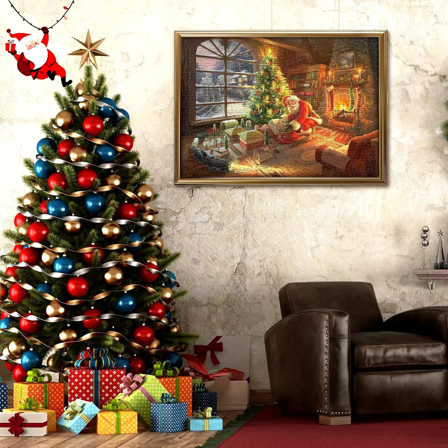 VATOS Advent Calendar Puzzle 2024 Christmas Jigsaw Puzzle Kids 24-Day Santa Countdown Calendar Stocking Stuffers Game Toy Gift