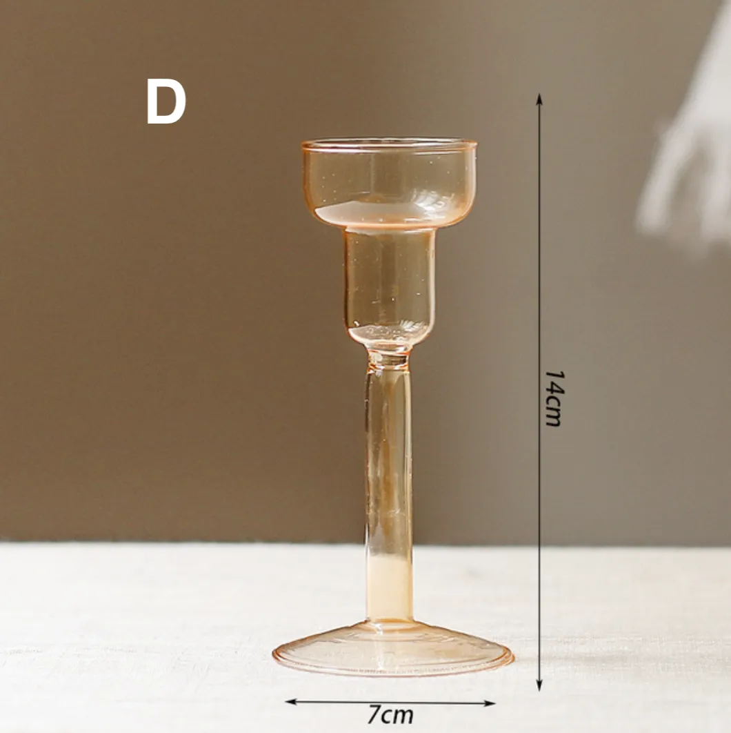 Vintage Style Glass Candlestick Holder: C