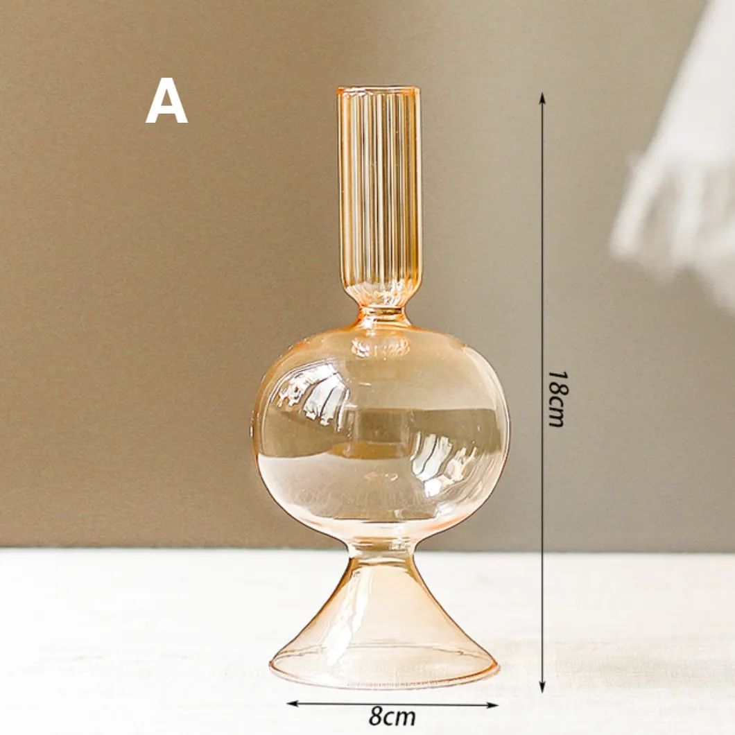 Vintage Style Glass Candlestick Holder: D